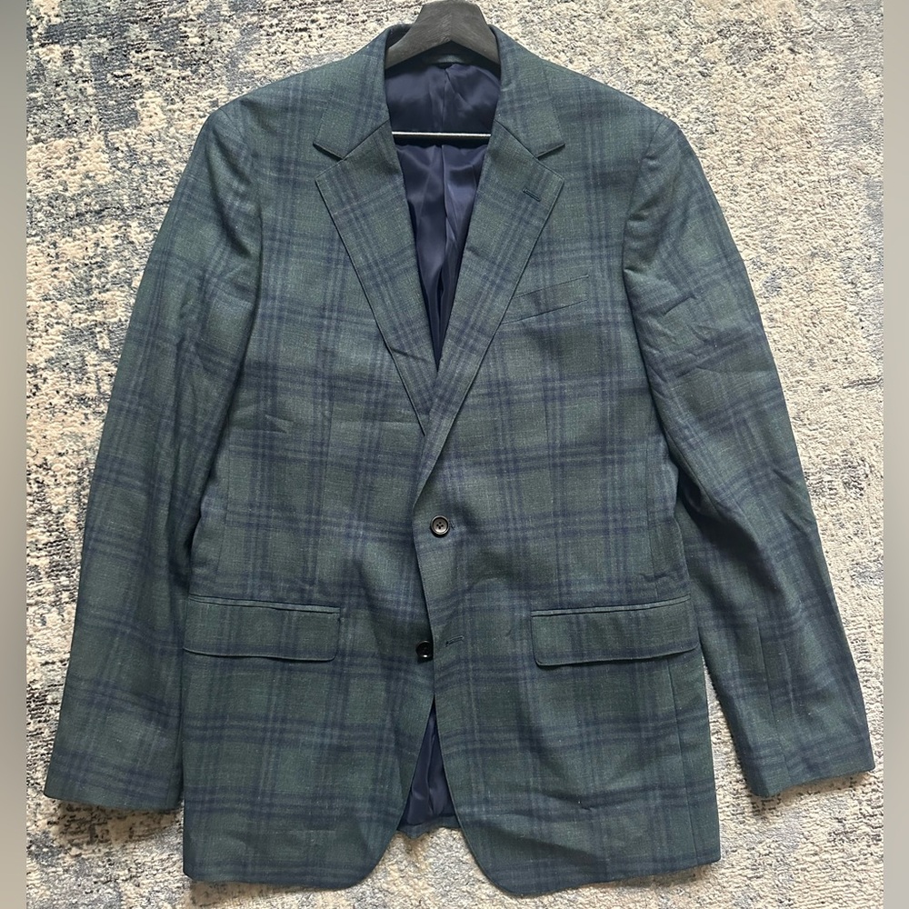 Bonobos Green and Olive Plaid Sport Coat / Blazer